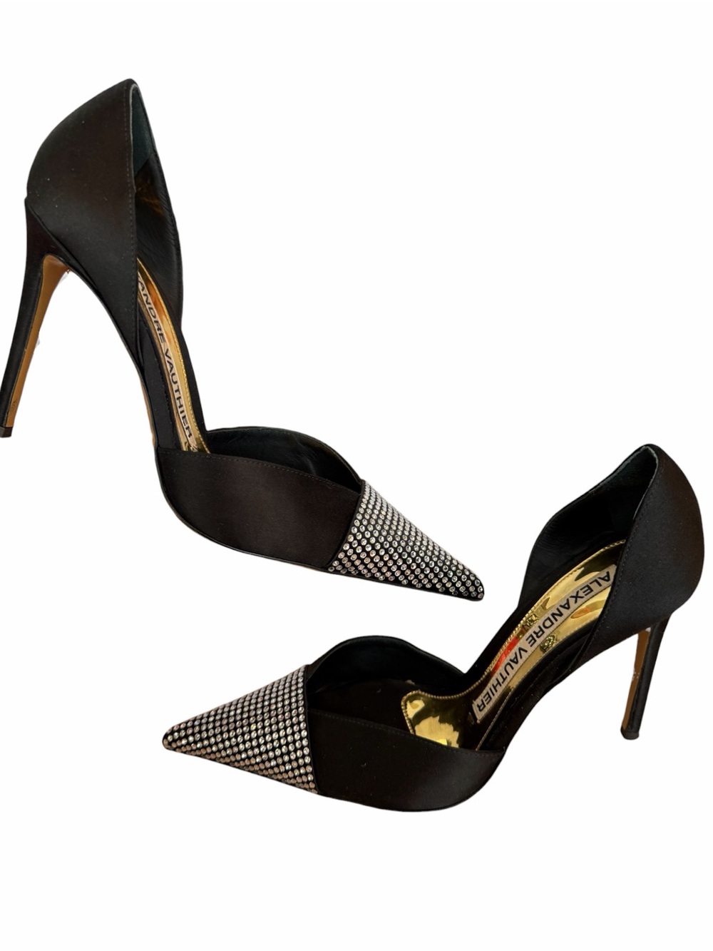 A Alexandre Vauthier Satin and Crystal Heels Size 39 - Picture 6 of 16